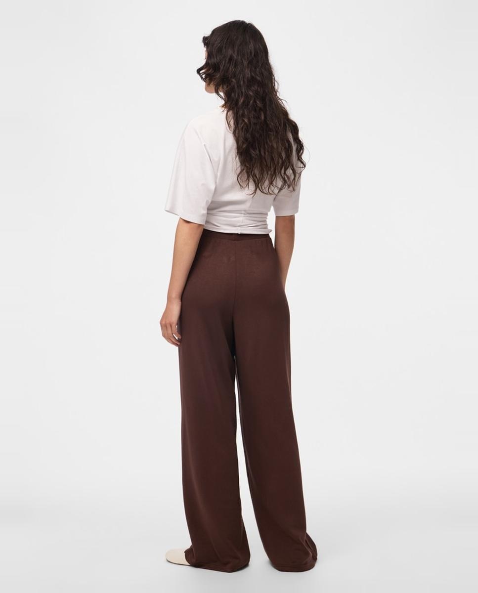 Pantalón de chándal de mujer loose fit con tiro medio - Pieces - Marrón oscuro Marrón oscuro-3