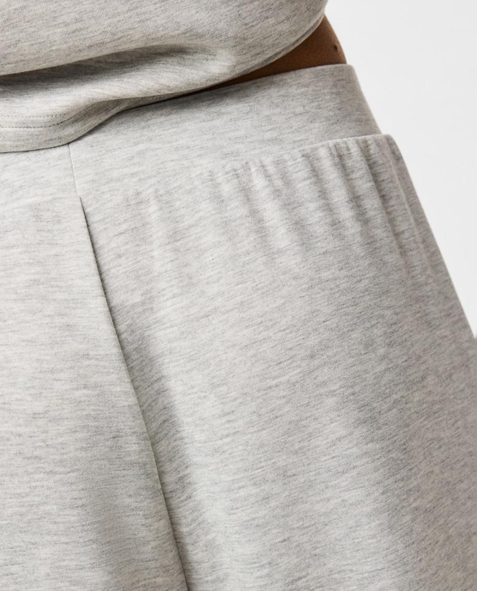 Calças de Fato de Treino Loose Fit com Cintura Média Cinzento-claro-4
