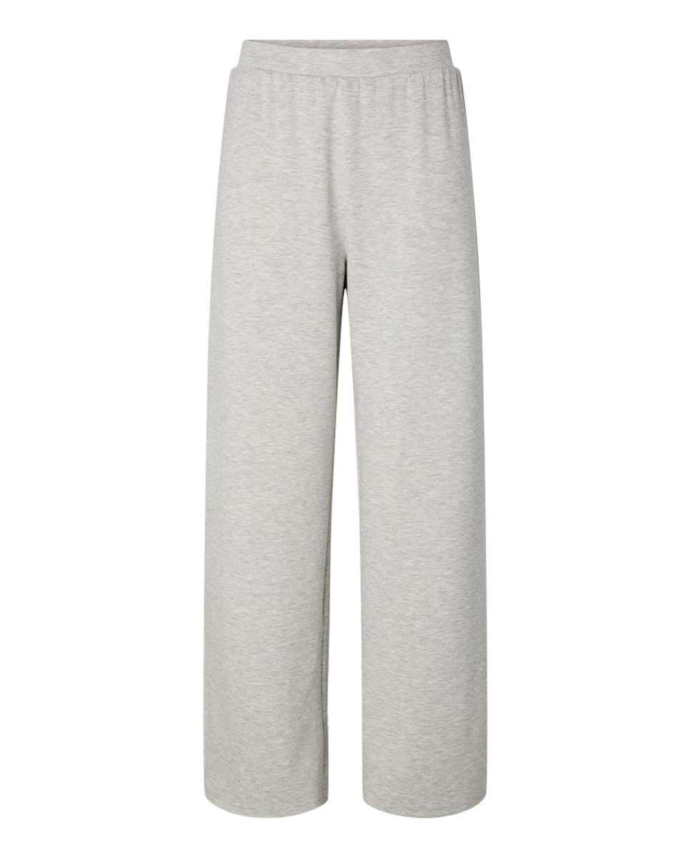 Calças de Fato de Treino Loose Fit com Cintura Média Cinzento-claro-5