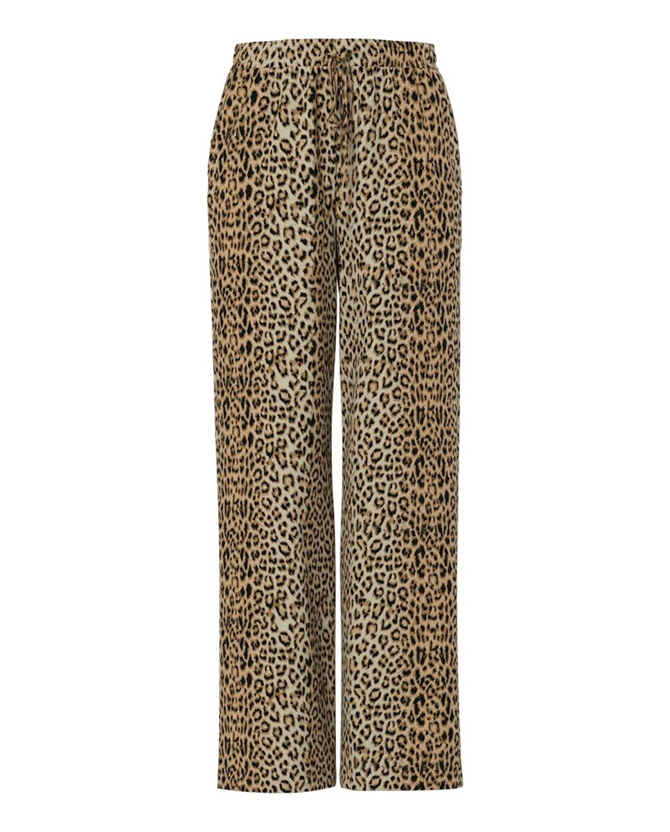 Calças Wide Leg com Cintura Subida e Ajuste de Cordão Castanho-5
