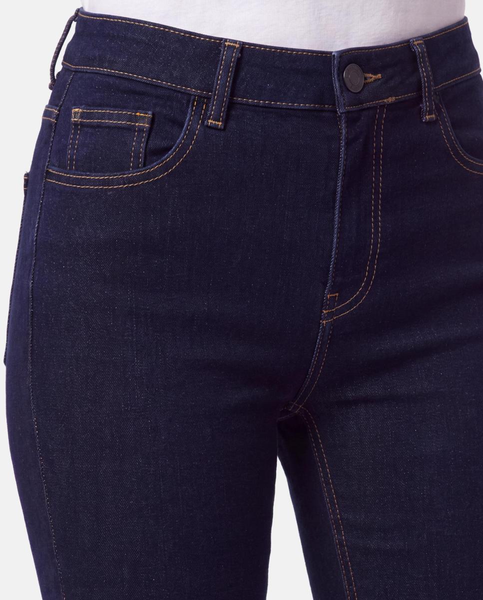 Jeans Skinny com Cintura Média Azul-marinho-4
