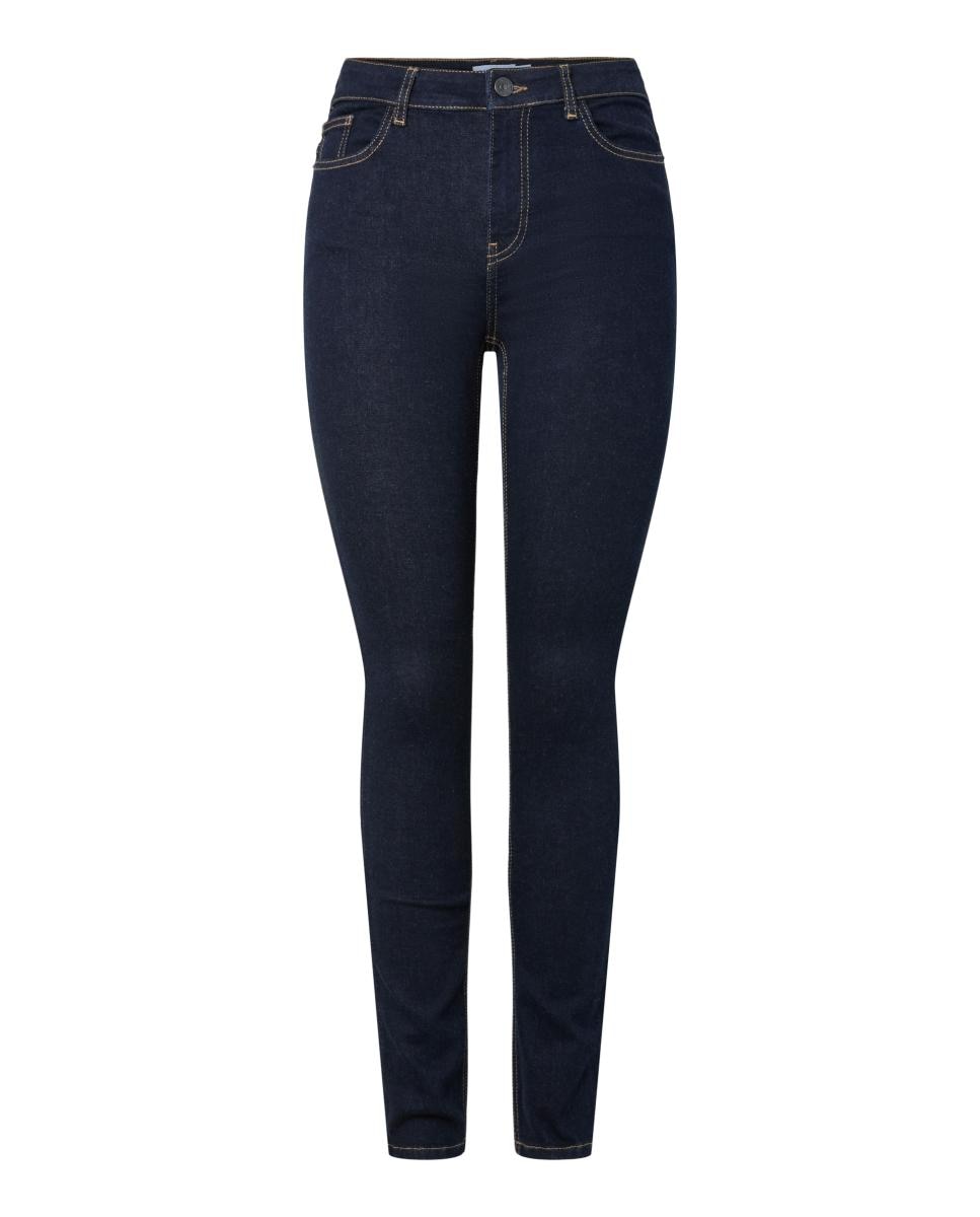 Jeans Skinny com Cintura Média Azul-marinho-5