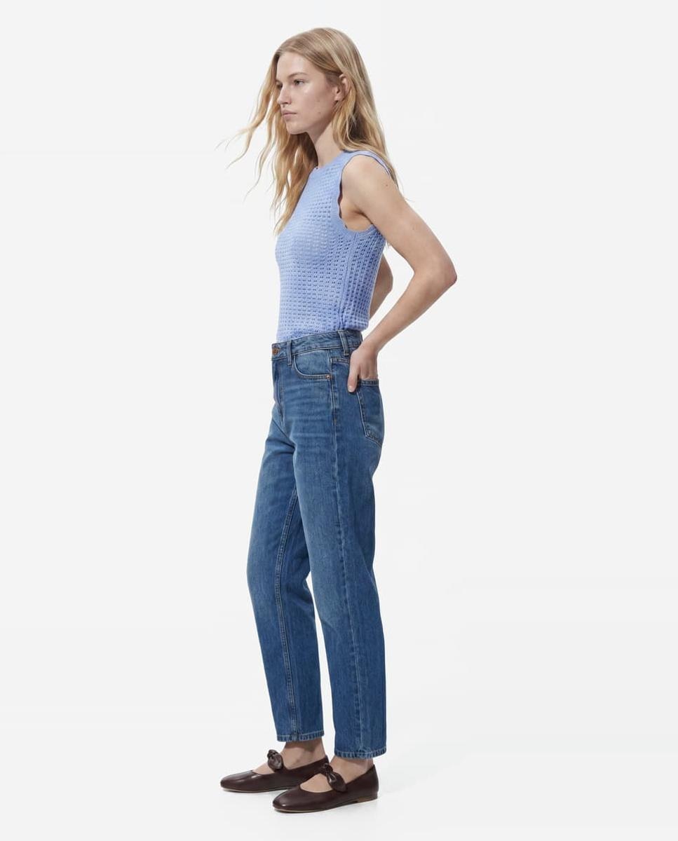 Imagem 0 de Jeans Mom Fit com Cintura Subida
