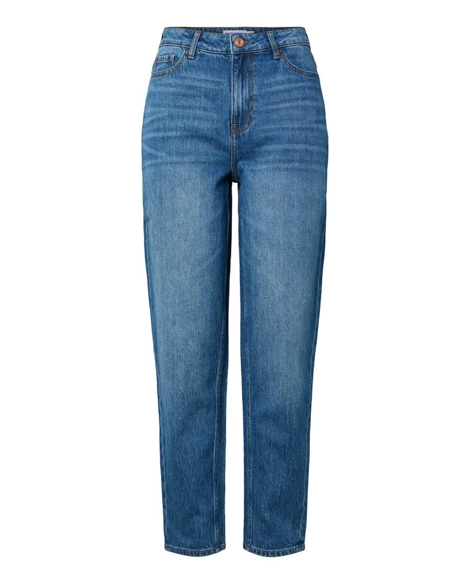 Jeans Mom Fit com Cintura Subida Azul-5