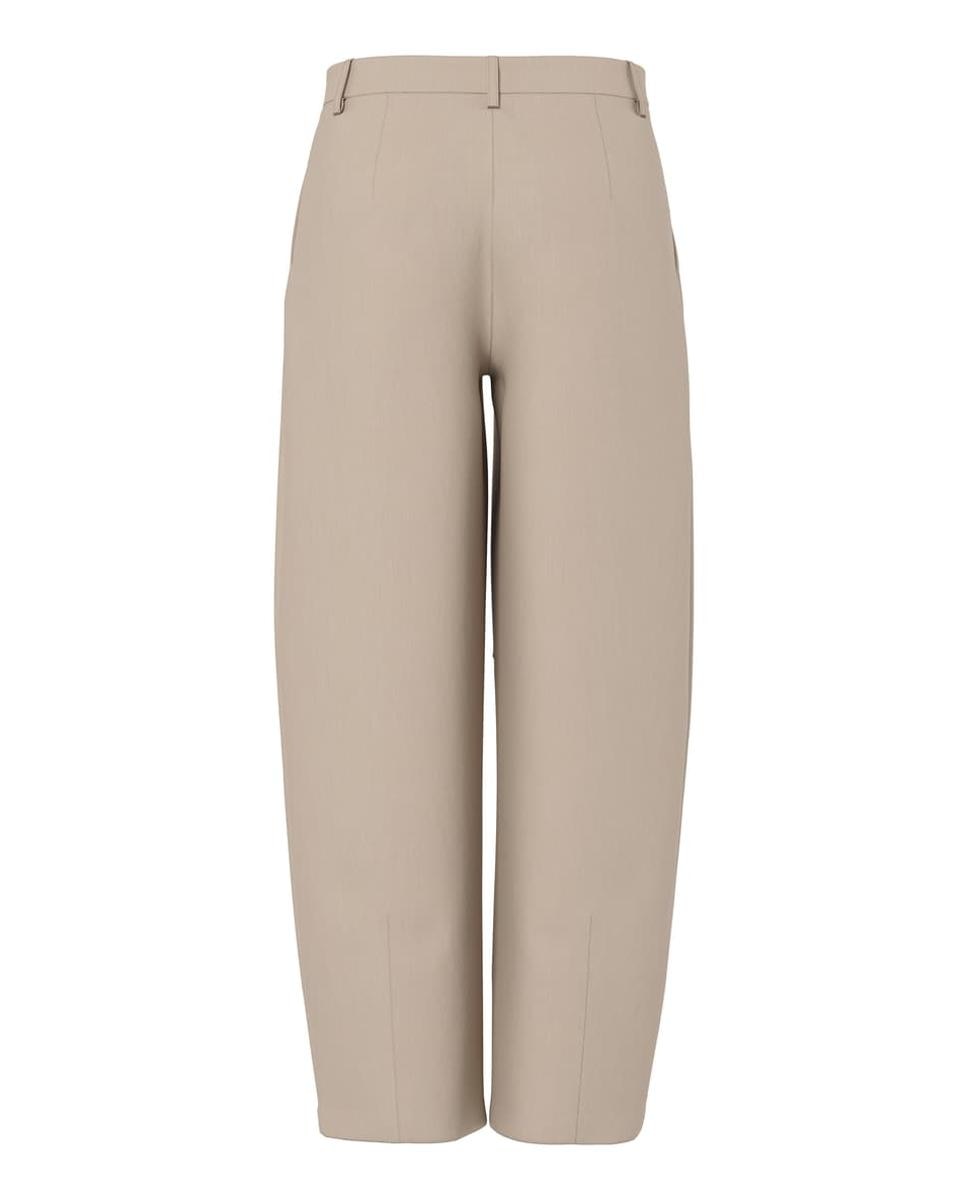 Pantalón de traje de mujer barrel fit con cintura media - Pieces - Beige Beige-6