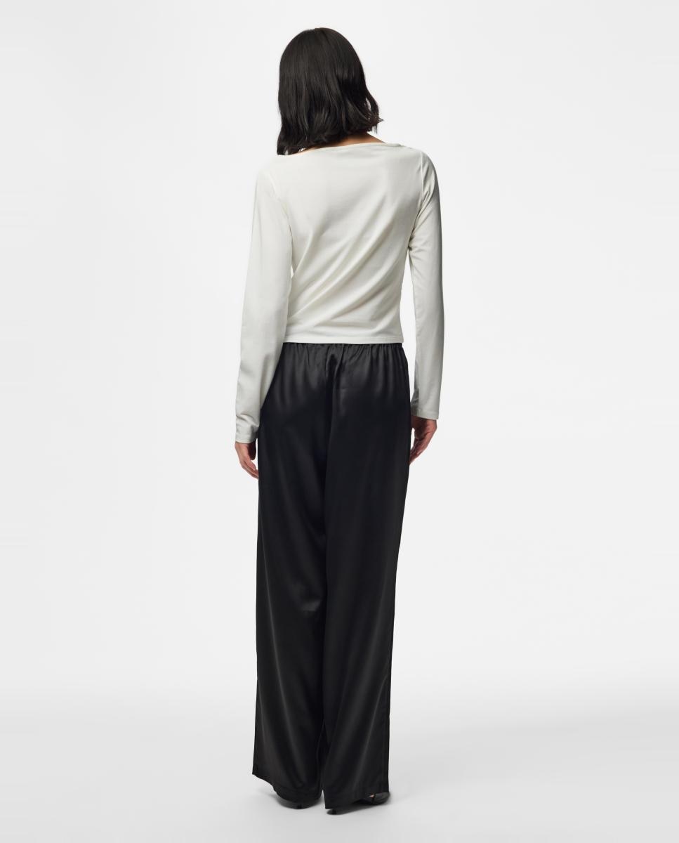 Imagen 2 de Pantalón satinado de mujer - Pieces - Negro Negro