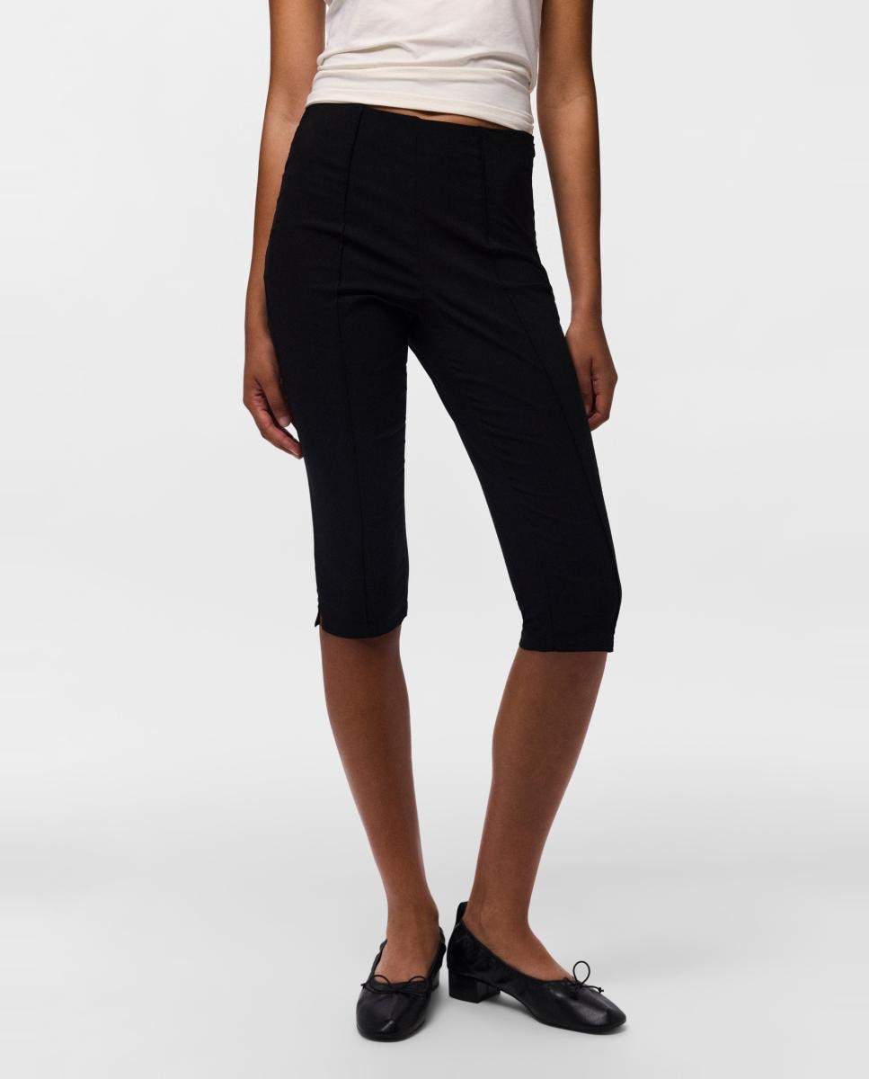 Pantalón capri de mujer - Pieces - Negro Negro-1