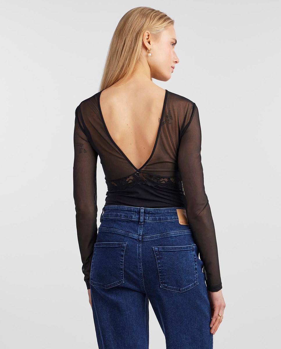 Body de Renda - Preto Preto-2