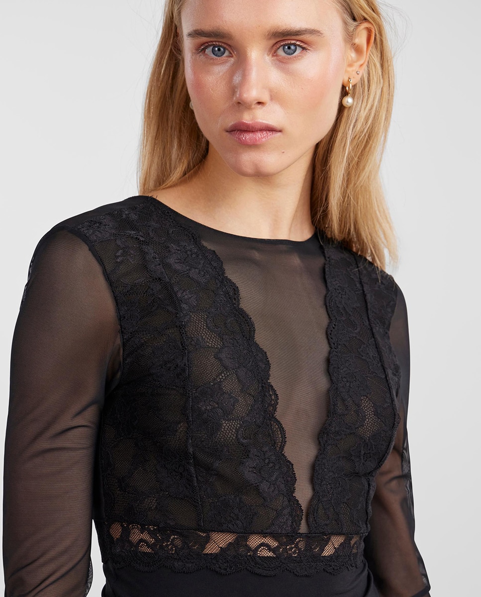 Body de Renda - Preto Preto-3