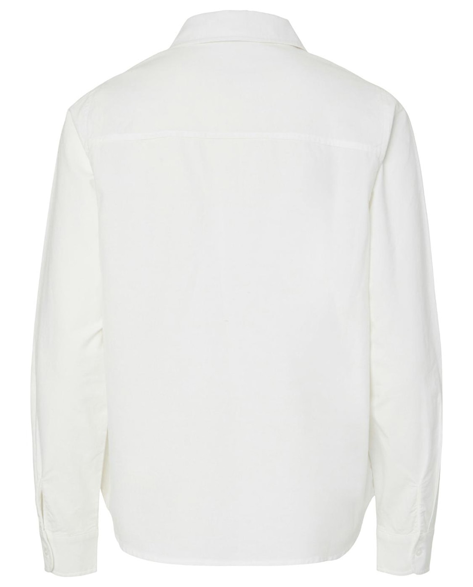 Camisa oxford básica com manga comprida Branco-6