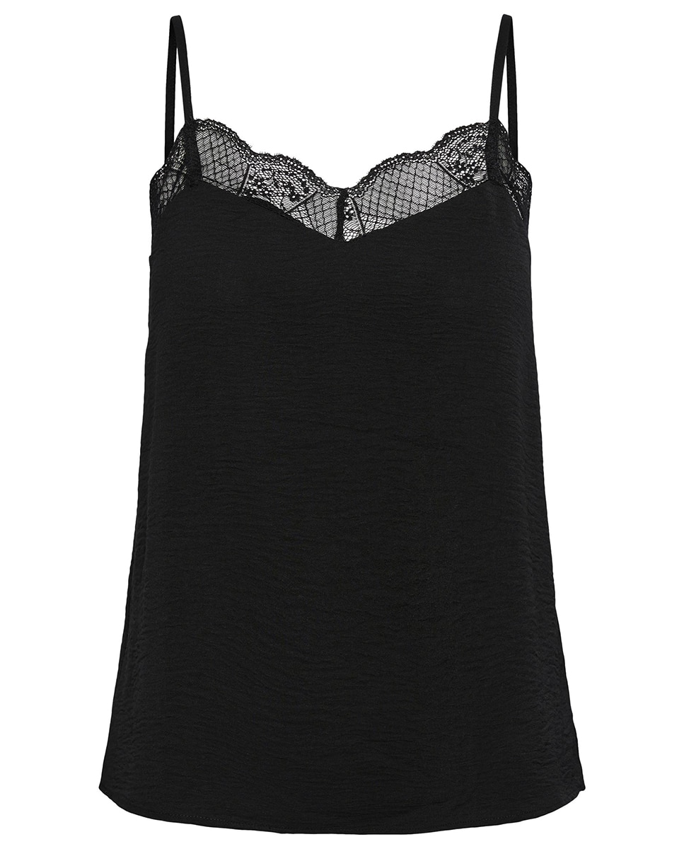 Top lencero de tirantes de mujer - Pieces - Negro Negro-5