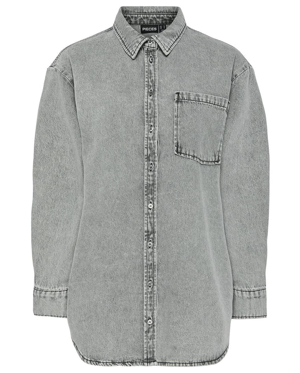 Camisa de Ganga Cinzento-claro-5