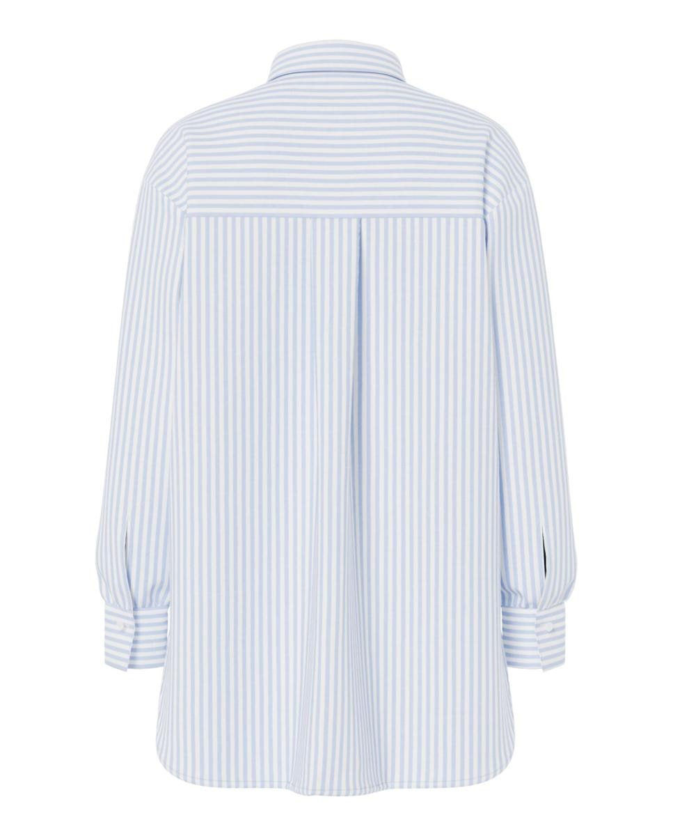 Camisa loose fit a rayas de mujer - Pieces - Azul claro Azul claro-6