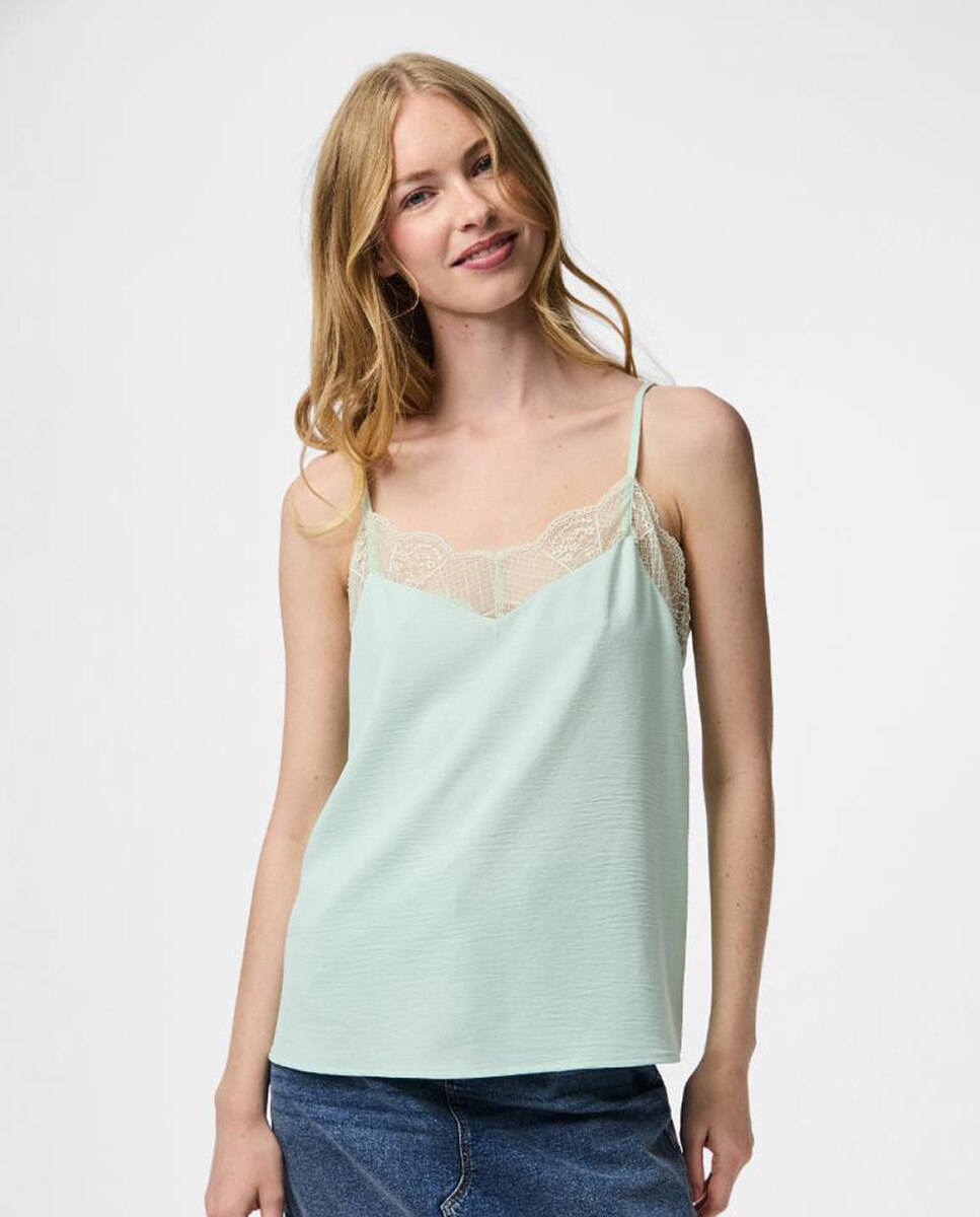 Top lencero de tirantes de mujer - Pieces - Verde Agua Verde Agua-1