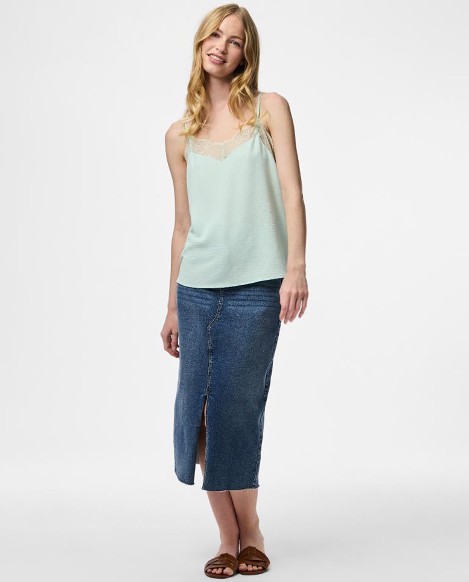 Top lencero de tirantes de mujer - Pieces - Verde Agua Verde Agua-6