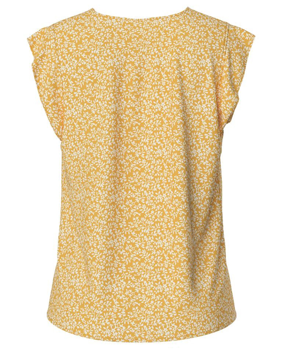 Blusa cuello pico y manga corta mujer. - Pieces - Amarillo Amarillo-6