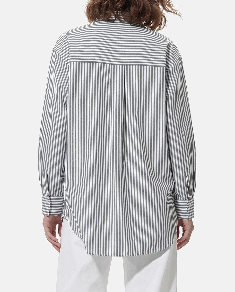 Camisa loose fit a rayas de mujer - Pieces - Verde claro Verde claro-3