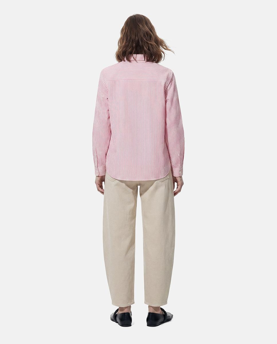 Camisa às Riscas Rosa-4