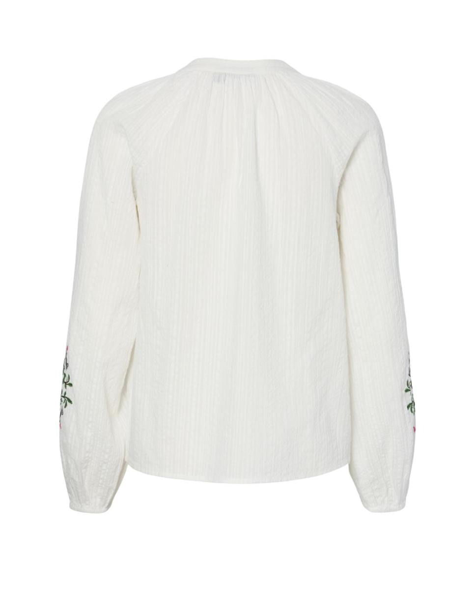 Blusa de Manga Comprida com Bordado Branco-5
