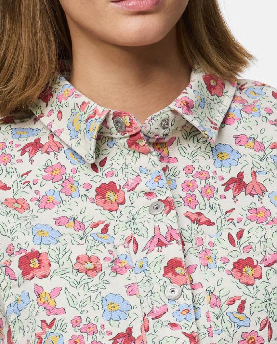 Camisa de Ganga com Estampado Vermelho-3