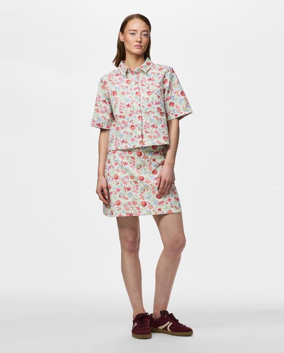 Camisa de Ganga com Estampado Vermelho-6