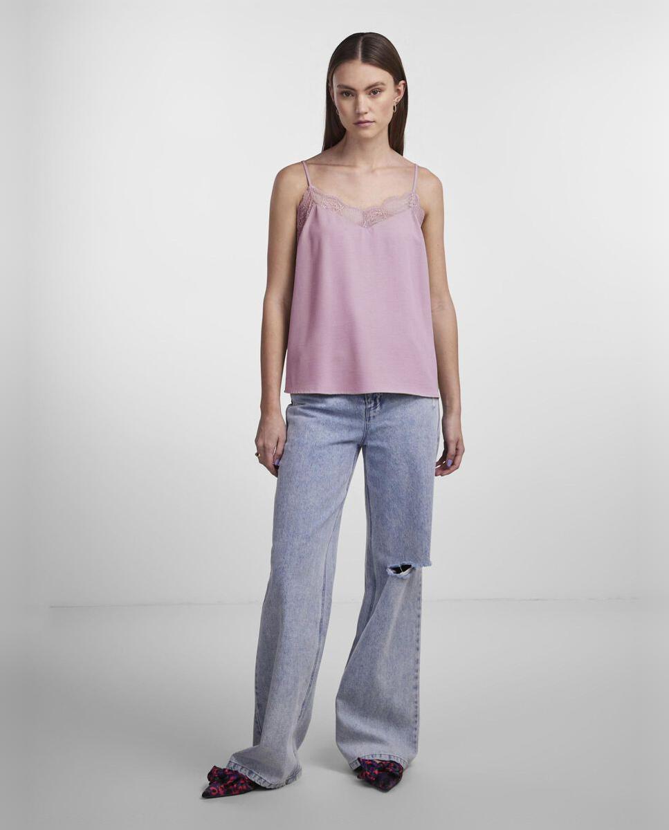 Top Rendilhado de Alças Lilás-3