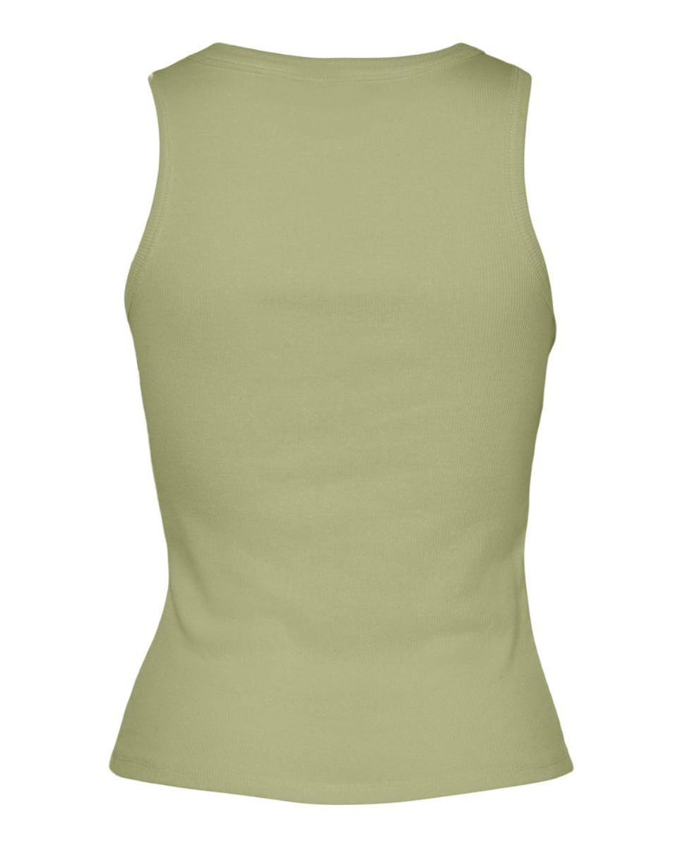 T-shirt sem Mangas e com Decote Redondo Verde-claro-6