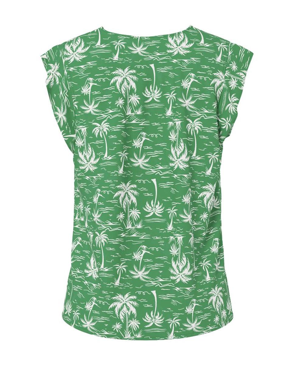 Blusa com Decote em Bico e Manga Curta Verde-6