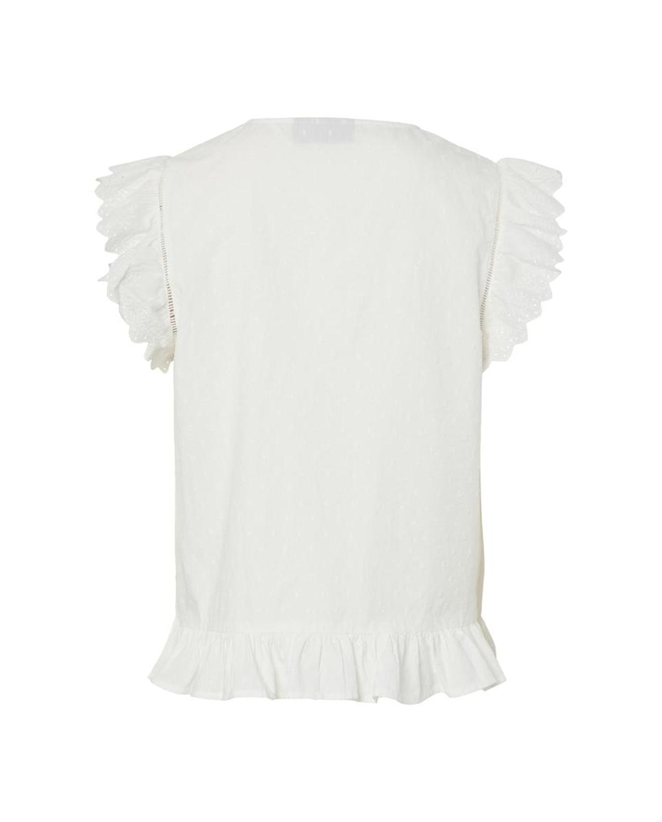 Top de mujer sin mangas con cuello redondo. - Pieces - Blanco Blanco-6