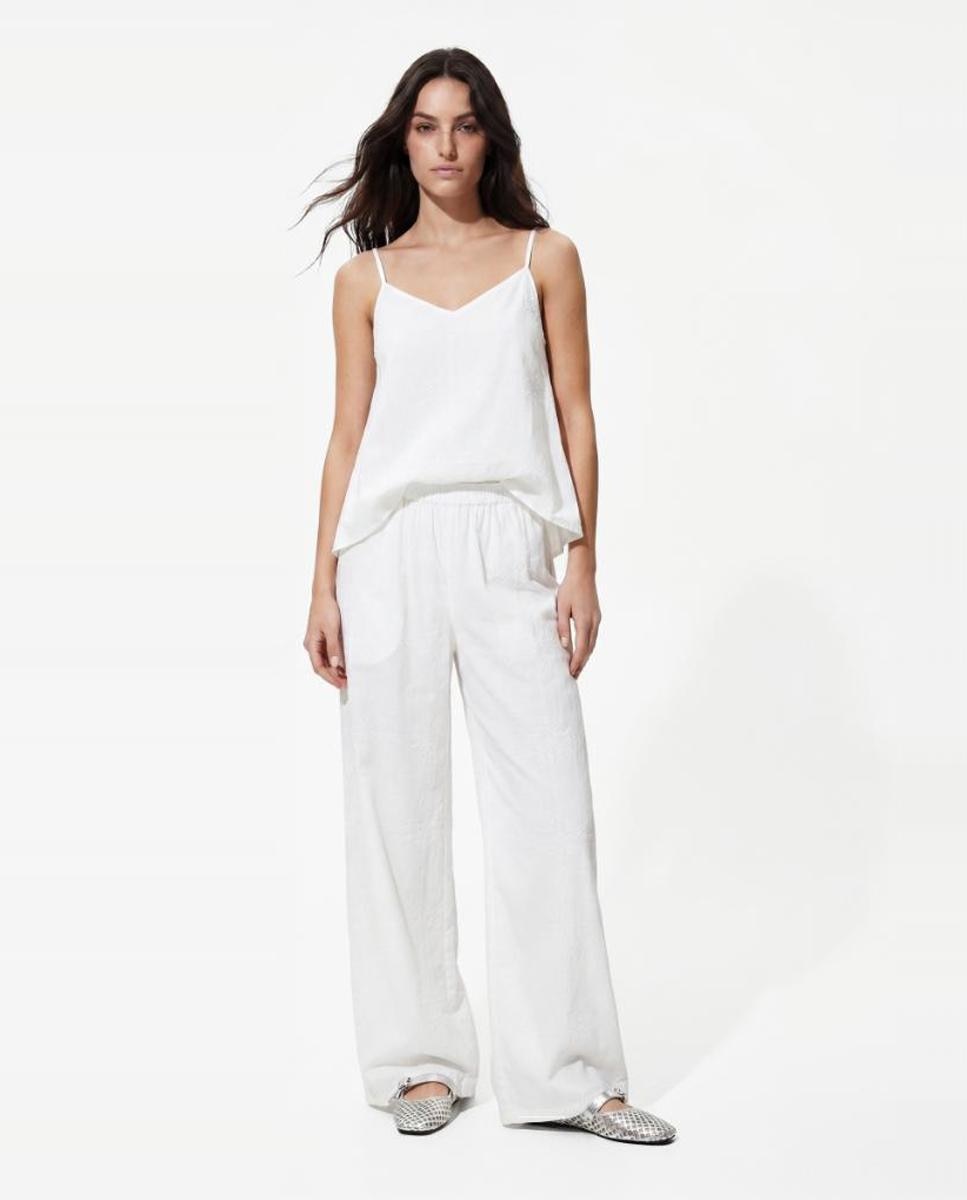 Imagen 3 de Top de mujer de tirantes y escote pico. - Pieces - Blanco Blanco