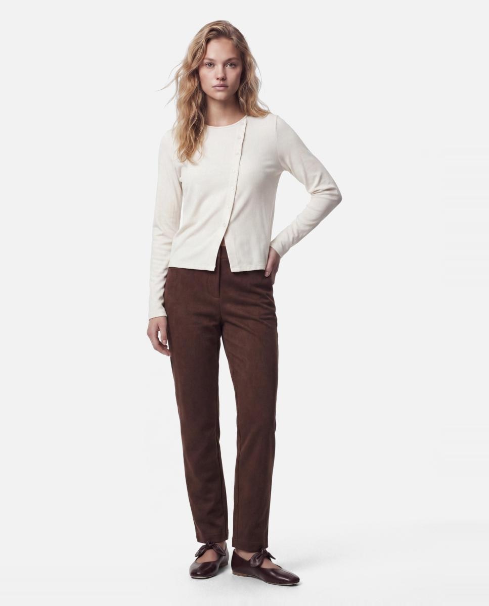 Top asimétrico de mujer - Pieces - Blanco Blanco-5