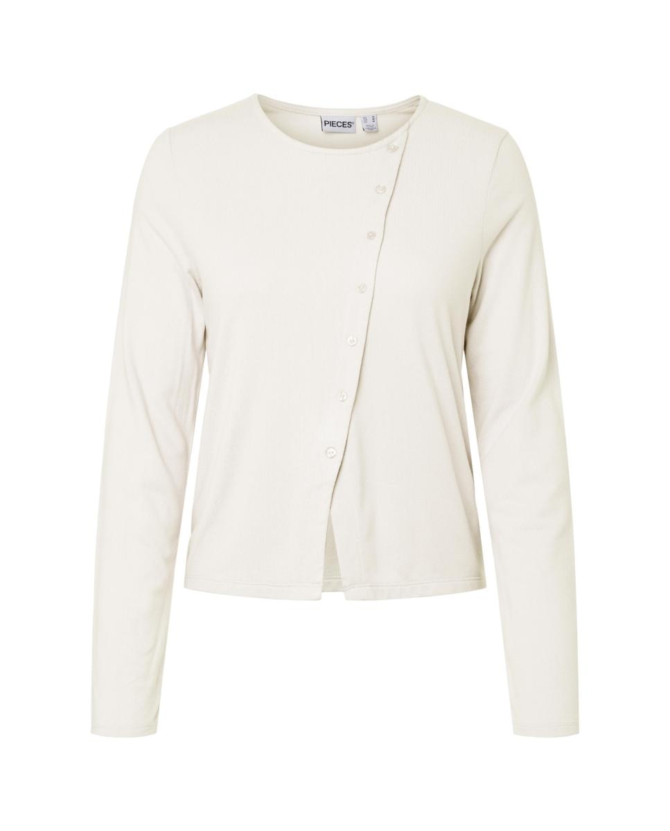 Top asimétrico de mujer - Pieces - Blanco Blanco-4