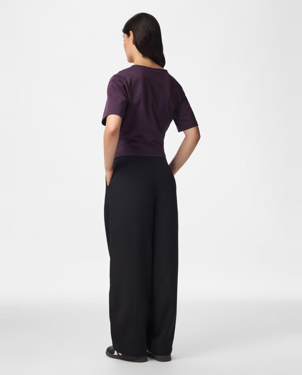 Imagen 2 de Top drapeado de mujer con escote redondo - Pieces - Morado Morado