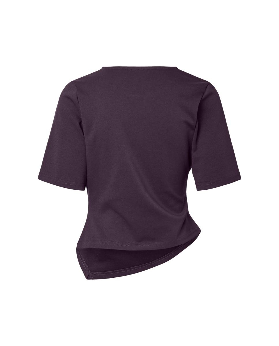 Imagen 6 de Top drapeado de mujer con escote redondo - Pieces - Morado Morado