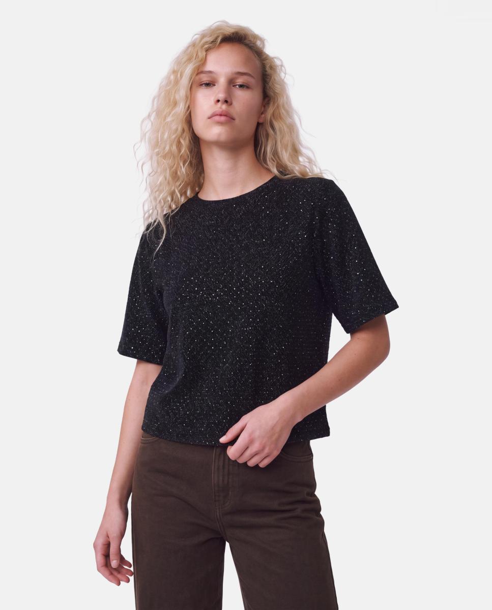 Imagen 0 de Top de glitter de mujer Negro