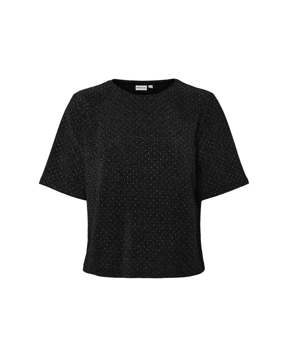 Top de glitter de mujer - Pieces - Negro Negro-4