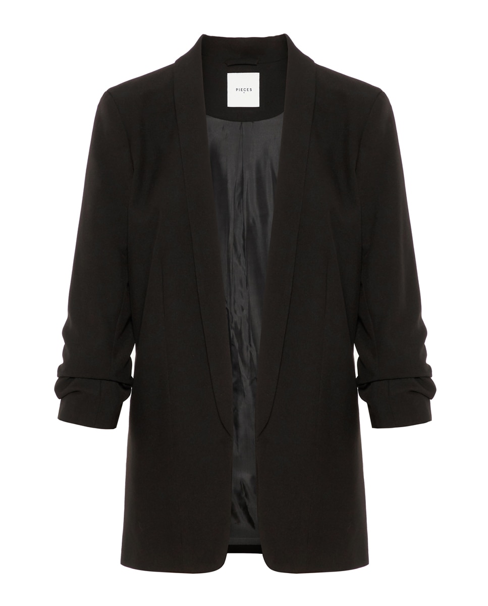Blazer de mujer con mangas 3/4 y cuellos de solapa - Pieces - Negro Negro-4