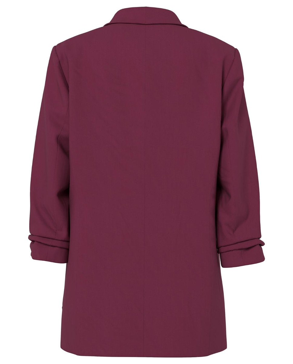Blazer de mujer con mangas 3/4 y cuellos de solapa - Pieces - Granate Granate-6