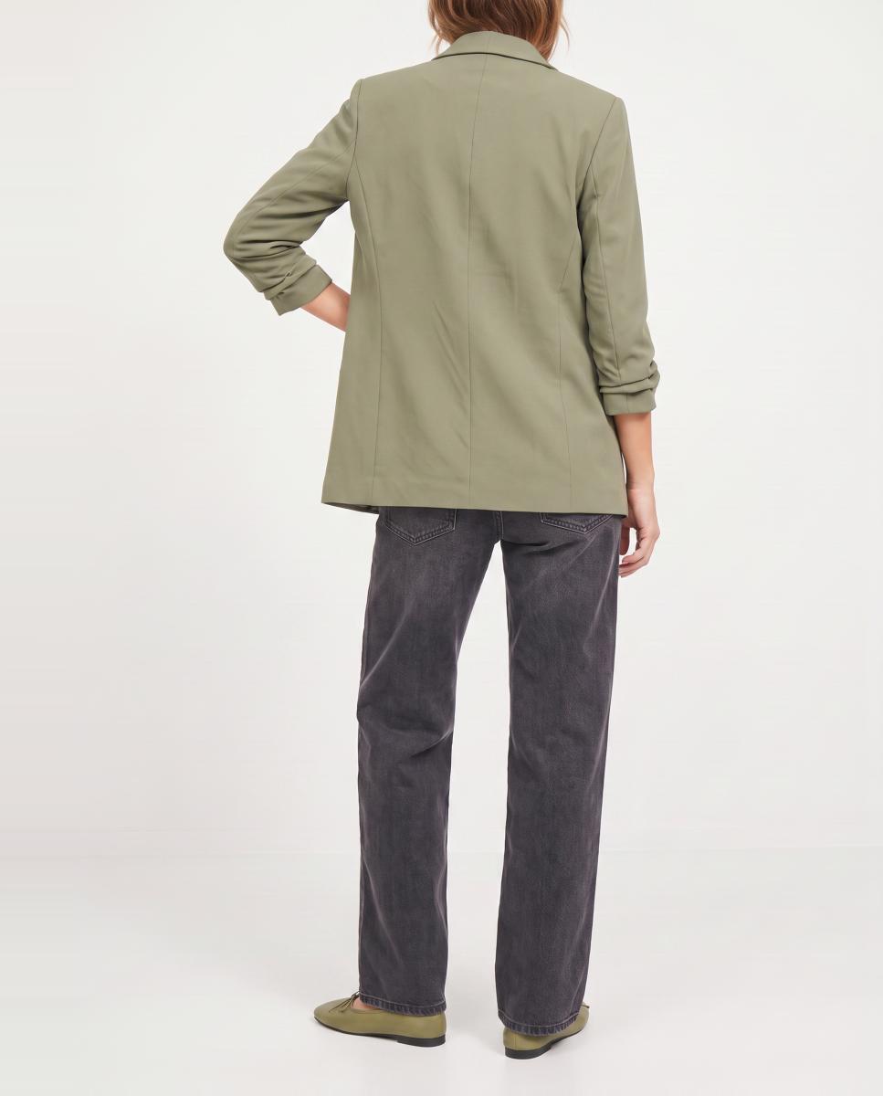 Blazer de mujer con mangas 3/4 y cuellos de solapa - Pieces - Kaki Kaki-3