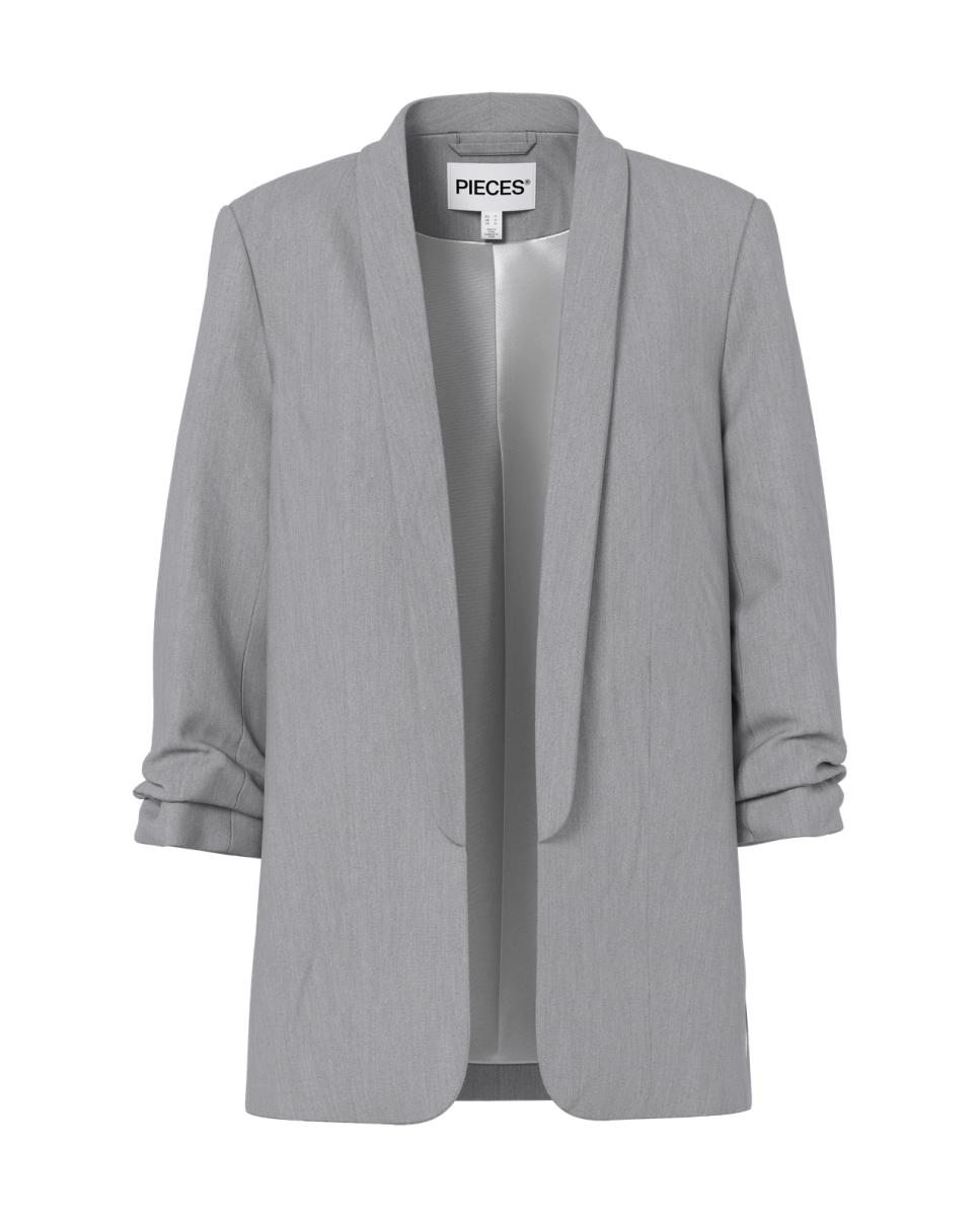 Blazer de mujer con mangas 3/4 y cuellos de solapa - Pieces - Gris Gris-4