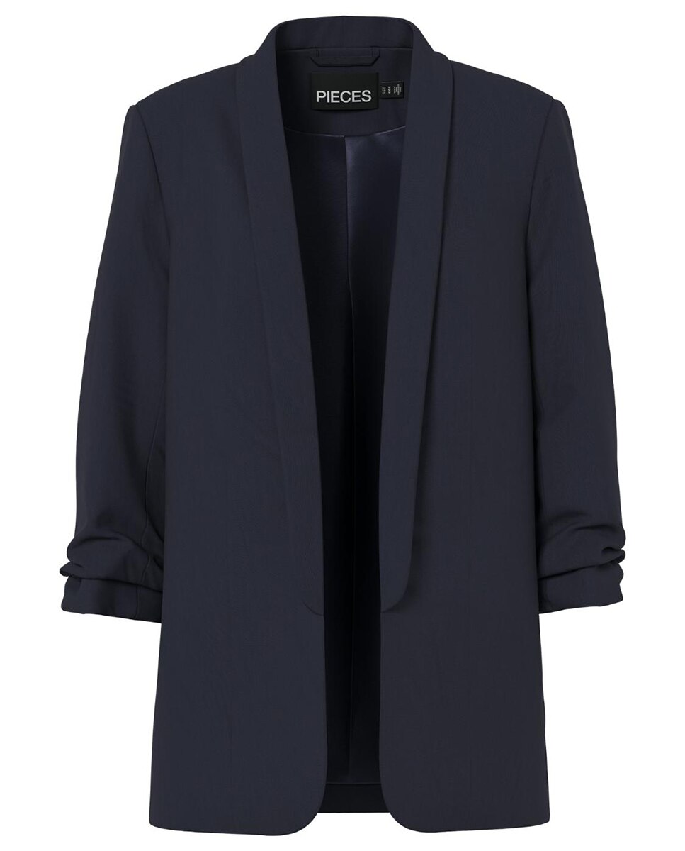 Blazer de mujer con mangas 3/4 y cuellos de solapa - Pieces - Azul marino Azul marino-6