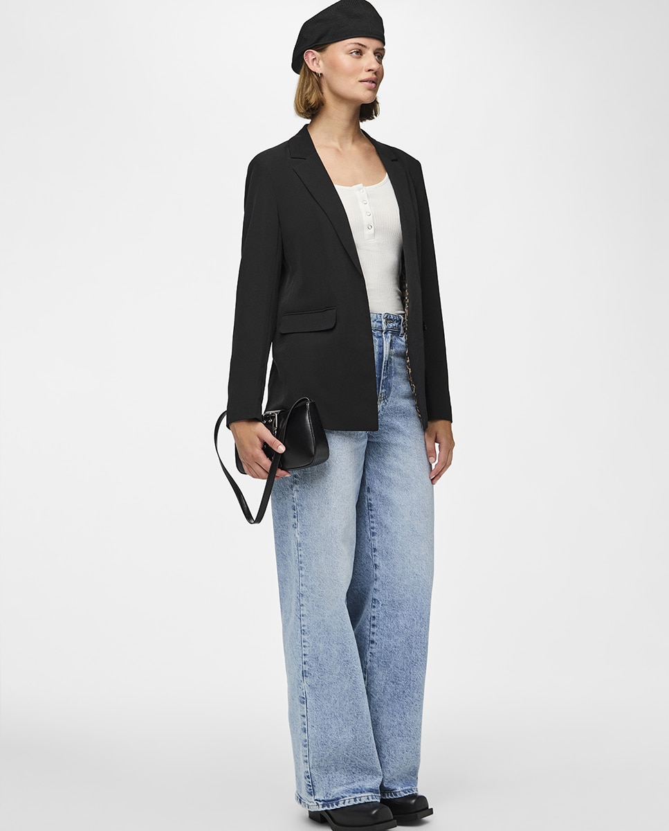 Blazer com Bolsos Preto-5