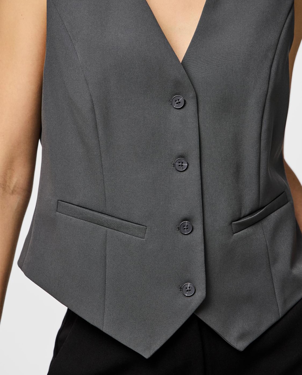 Colete Formal de Fato Cinzento-escuro-4