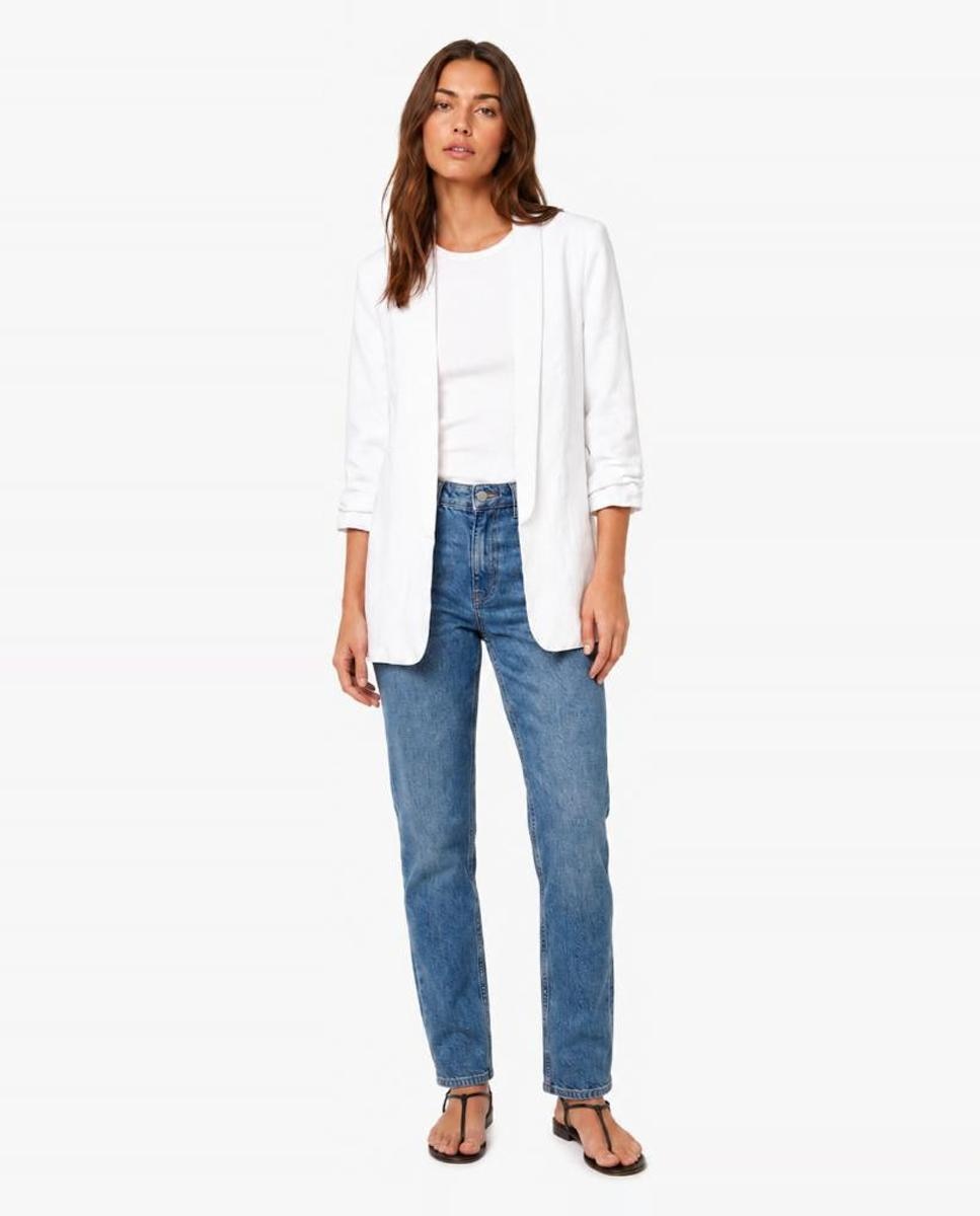 Blazer de linho Branco-4