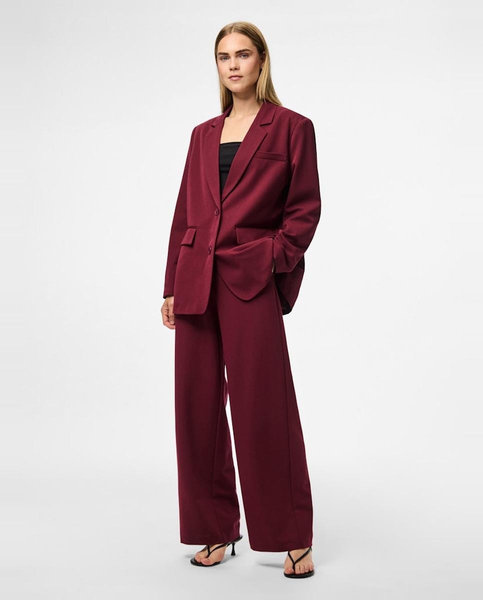 Blazer de Corte Largo Vermelho/Grená-4