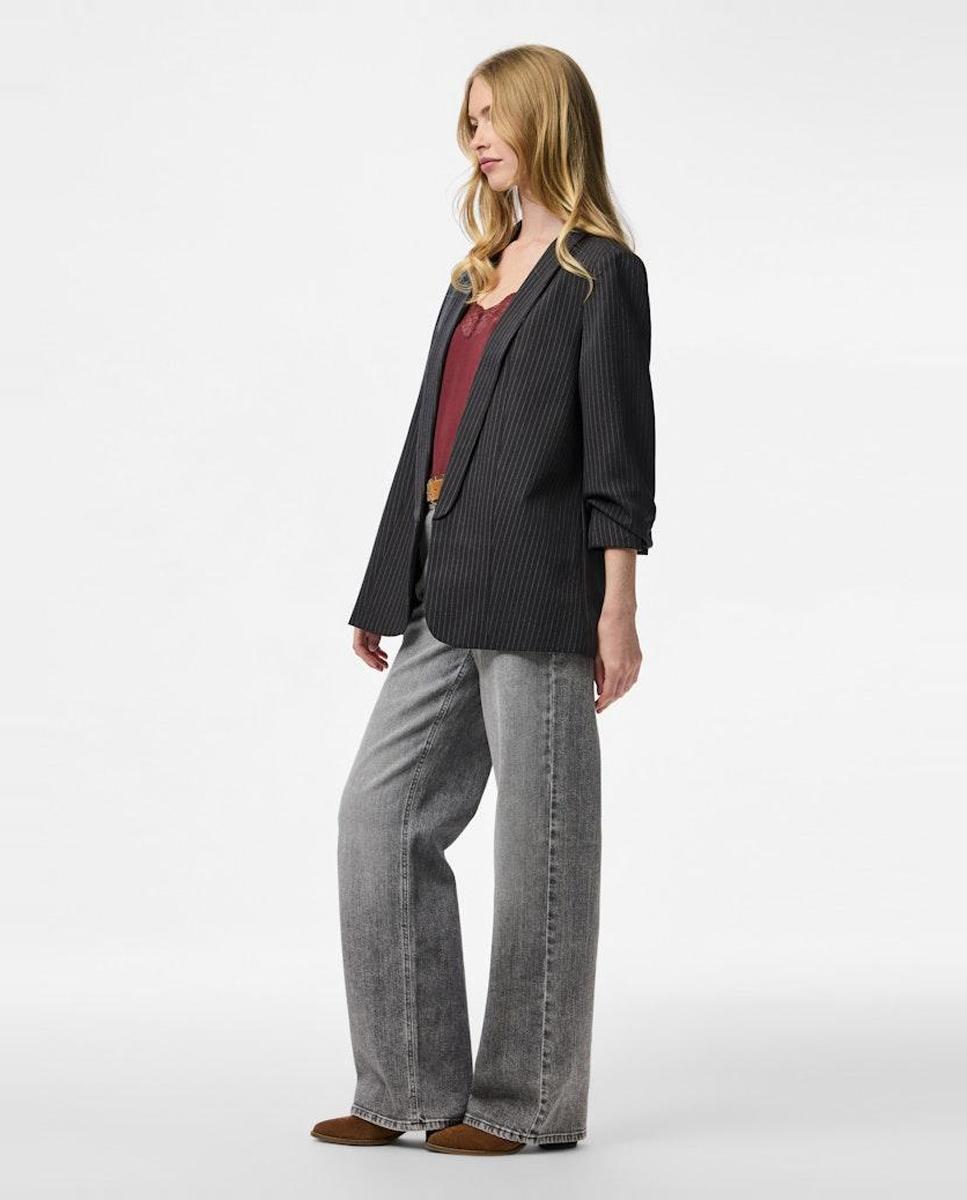 Blazers de raya diplomática de mujer - Pieces - Gris oscuro Gris oscuro-3