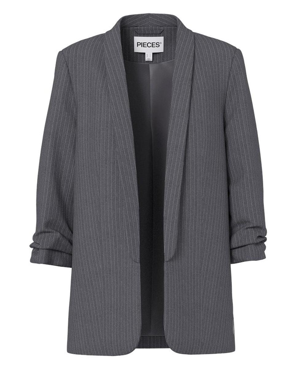 Blazers de raya diplomática de mujer - Pieces - Gris oscuro Gris oscuro-6