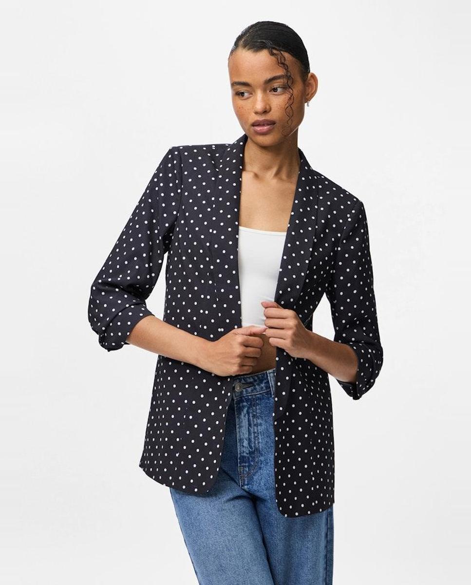 Imagem 0 de Blazer Estampado com Mangas 3/4 e Golas de Lapela