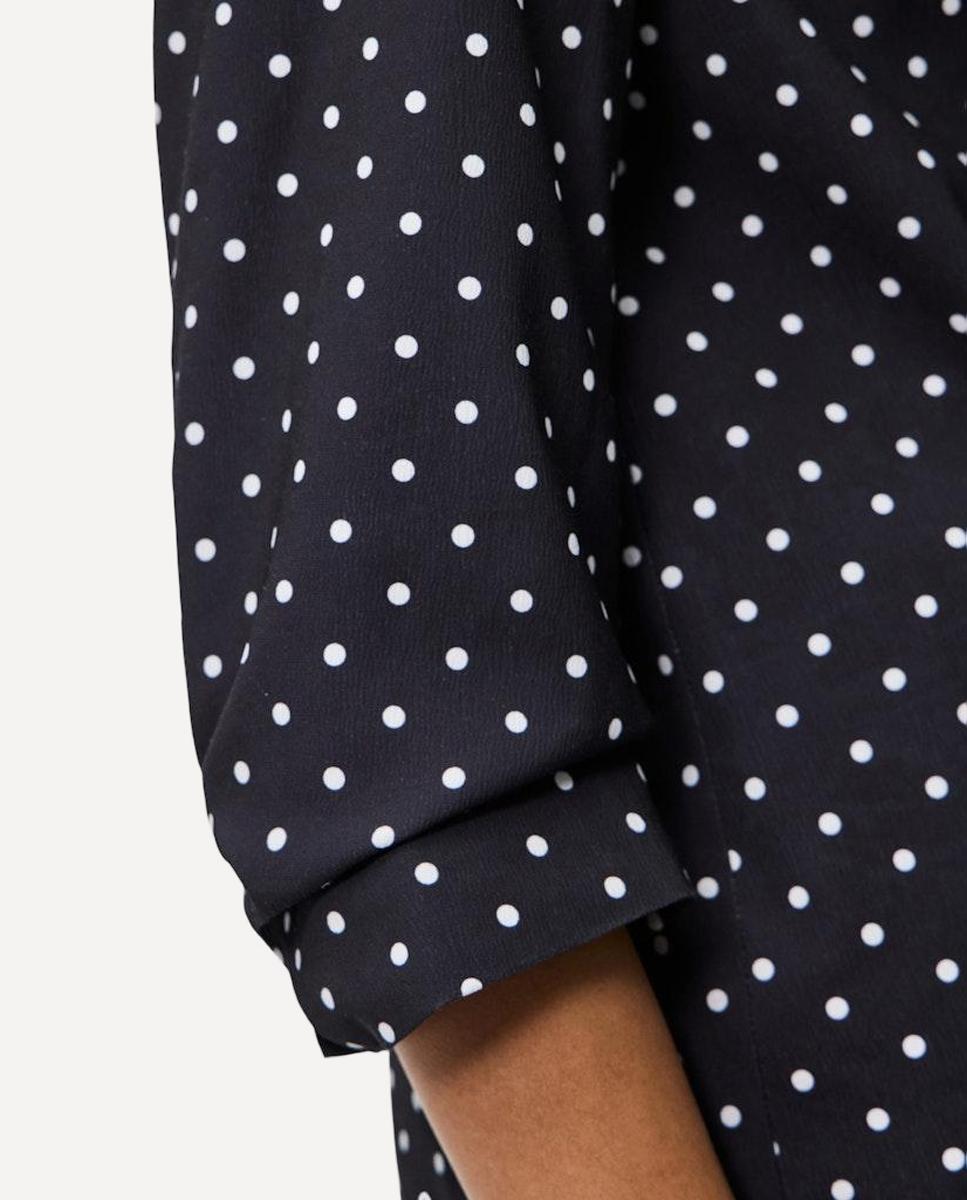 Blazer Estampado com Mangas 3/4 e Golas de Lapela Preto-3