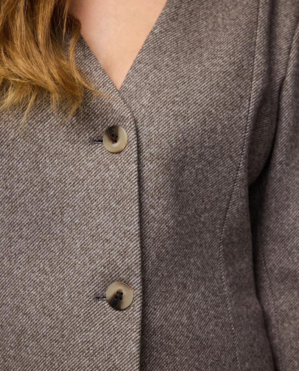 Casaco Tipo Tweed Castanho-claro-4
